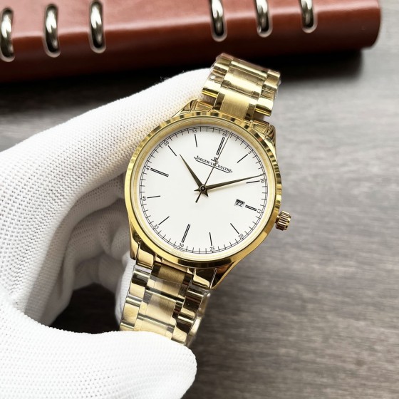 白570-金590钢带+20。积家jaeger-LeCoultre 精品男士腕表经典大三针设计。绅士