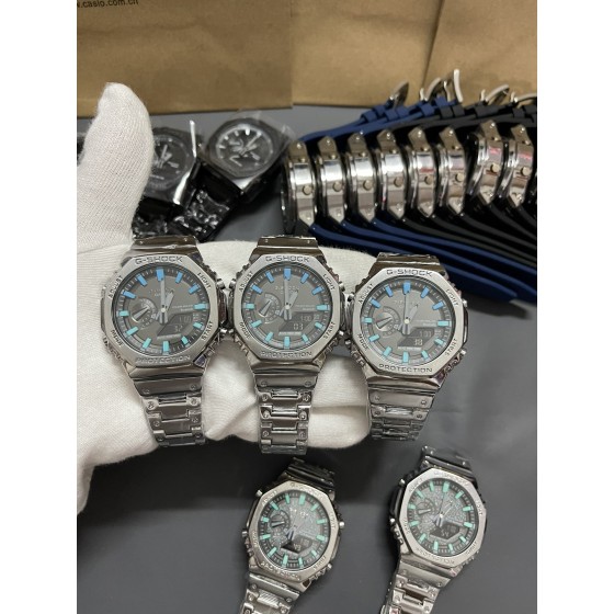 新款金属八角冰蓝精灵钢带系列
型号GM-B2100
功能：太阳能，秒表（精确到1/1000秒）世