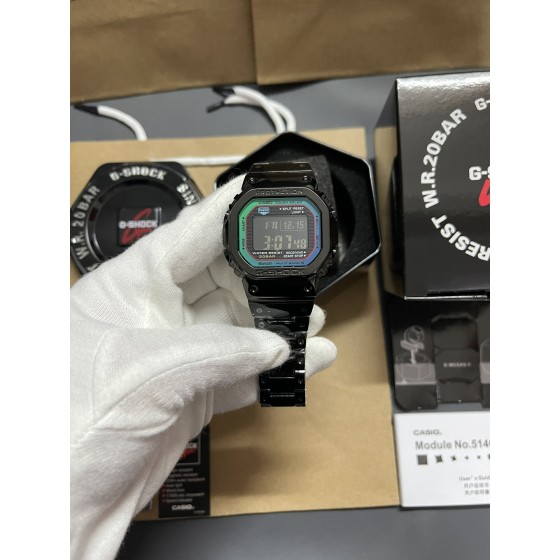 新款炫彩渐变冰蓝精灵钢带系列
型号：GMW-B5000
功能：太阳能，秒表（精确到1/1000秒