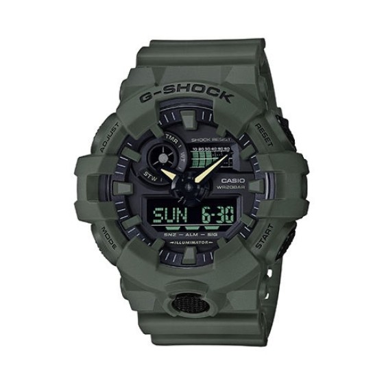 新款军事风军绿青龙风限量型号GA700
功能：秒表（精确到1/1000秒）世界时间，倒计时，闹铃，