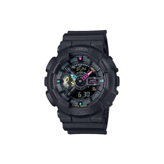 炫彩璀璨联名限量款
型号：GA~110
功能：秒表（精确到1/1000秒）世界时间，倒计时，闹铃