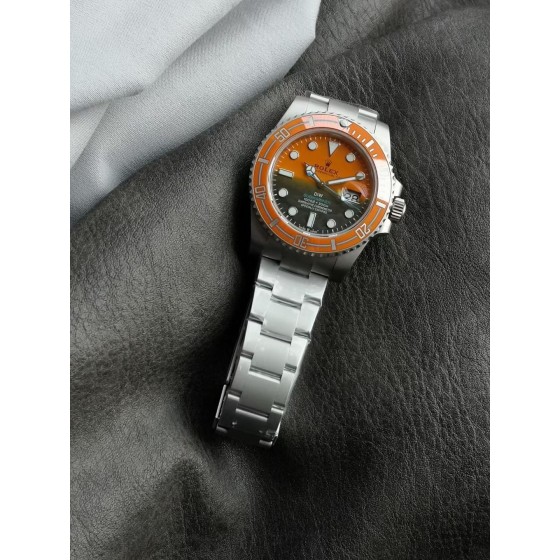 VS定制新款：定制款陶瓷橙圈口SUB水鬼 ROLEX劳力士 DIW Submariner渐变橙面 1