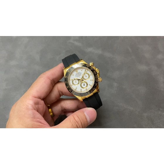 QF 4130配重版本 劳力士迪通拿4130机芯904精钢40mm，胶带款120G,钢带款174G。