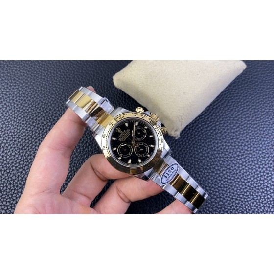 clean厂116503间金普刻黑面迪通拿出货 1.本次推出的是间金迪通拿2.搪瓷黑面表盘0色差3.