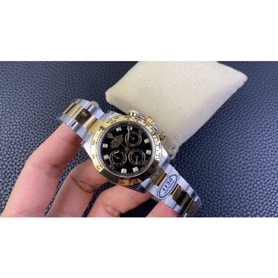 clean厂116503间金普刻黑面迪通拿出货 1.本次推出的是间金迪通拿2.搪瓷黑面表盘0色差3.