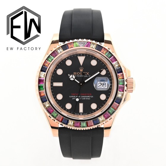 EW劳力士游艇名仕型糖果圈40系列
①修正调时方向，逆调顺转，与原版一致；
②独家定制3235机