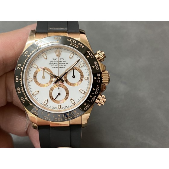 QF 4130配重版本 劳力士迪通拿4130机芯904精钢40mm，胶带款120G,钢带款174G。