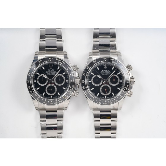 c厂4131新款自然光对比 
126500 黑色
通过图片对比大家比较关注的点 表盘的三个银色小