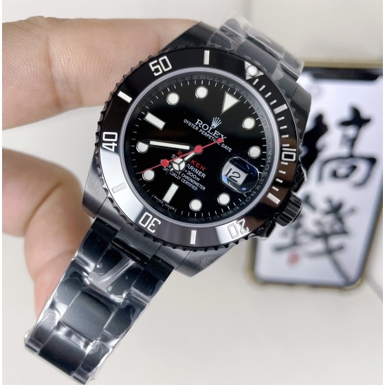 V9厂，劳力士水鬼系列黑武士，搭载3135机芯，实拍图