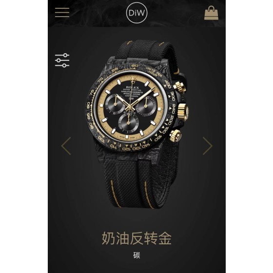 Diw 劳力士碳纤维迪通拿 更新了4款颜色 分别为：
1、沙漠之鹰阿拉伯语（Desert Eagl