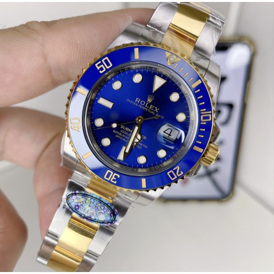 Clean/C厂，劳力士间金蓝水鬼，规格：40毫米，搭载3135机芯，表扣编码：5HF，实拍图