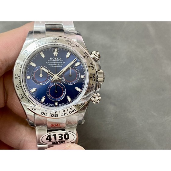 QF 4130配重版本 劳力士迪通拿4130机芯904精钢40mm，胶带款120G,钢带款174G。