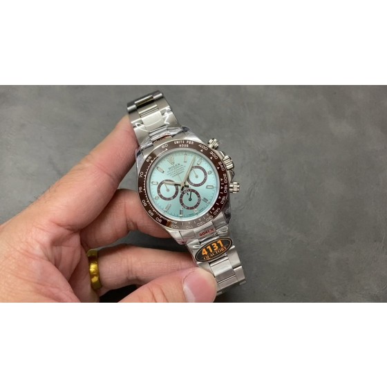 QF 配重版 劳力士 透底冰蓝迪 新款迪 迪通拿4131机芯 904精钢重量179G