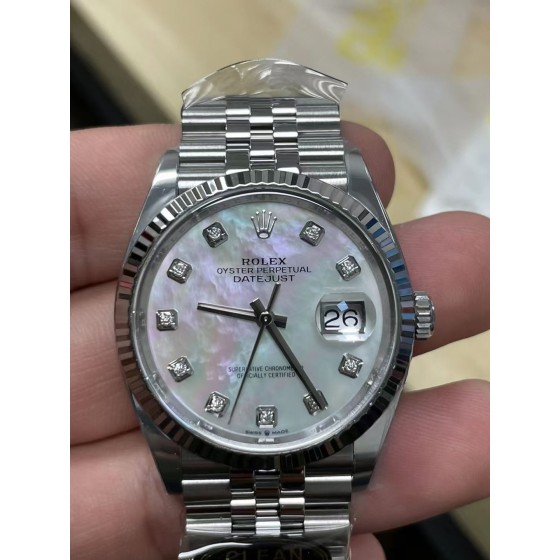 C厂36mm 白贝母钻丁日志 上海3235机芯，新品