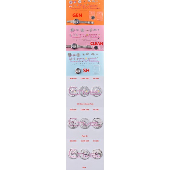 clean 3285机芯评测
这次对比的三个机芯分别是
真品机芯-clean机芯（dandong