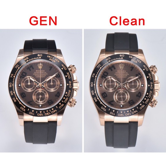 真假对比clean厂116515巧克力咖啡面对比图