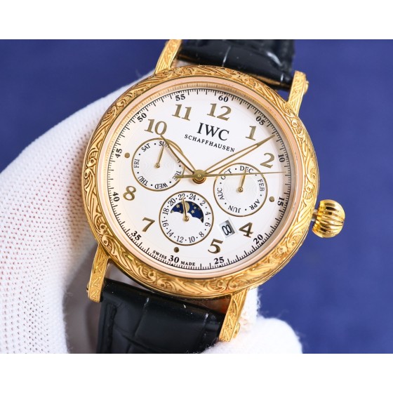 TW【铁划银钩 苍劲有力】高颜值新品：
IWC~万国六针多功能高级纯手工雕花腕表-惊艳登场，为您呈